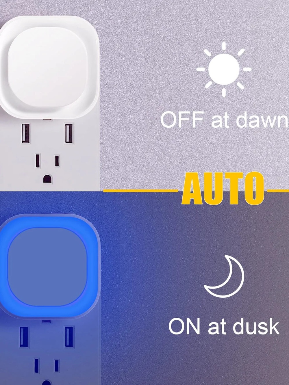 Yunlex Blue LED Kids Night Light Plug-In Set of 2